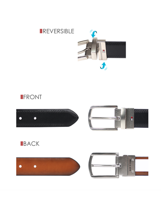 Чоловічий пояс Tommy Hilfiger Men's Reversible Stretch, 32 mm, Brown/Black