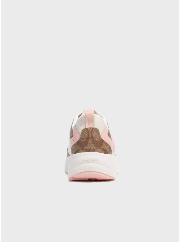 Кросівки Coach C275 Tech Runner In Signature Canvas Khaki/Light Pink