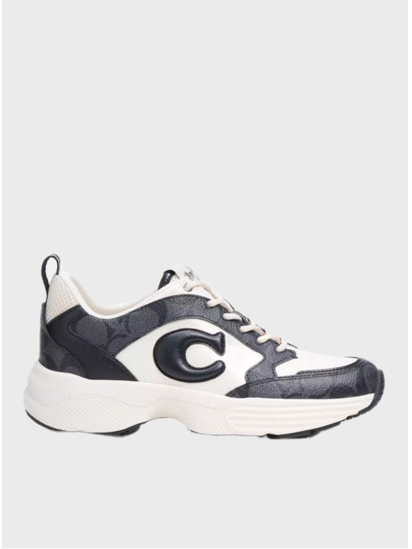 Кроссовки Coach C275 Tech Runner In Signature Canvas Black/White