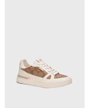 Кеды Coach Clip Court Low Top In Signature Canvas Khaki/Chalk