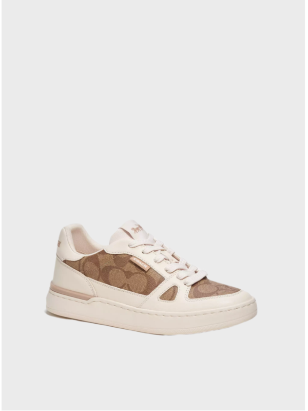 Кеды Coach Clip Court Low Top In Signature Canvas Khaki/Chalk