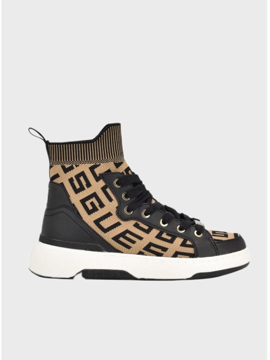 Кросівки Guess Mannen Logo Knit High-Top Black Brown