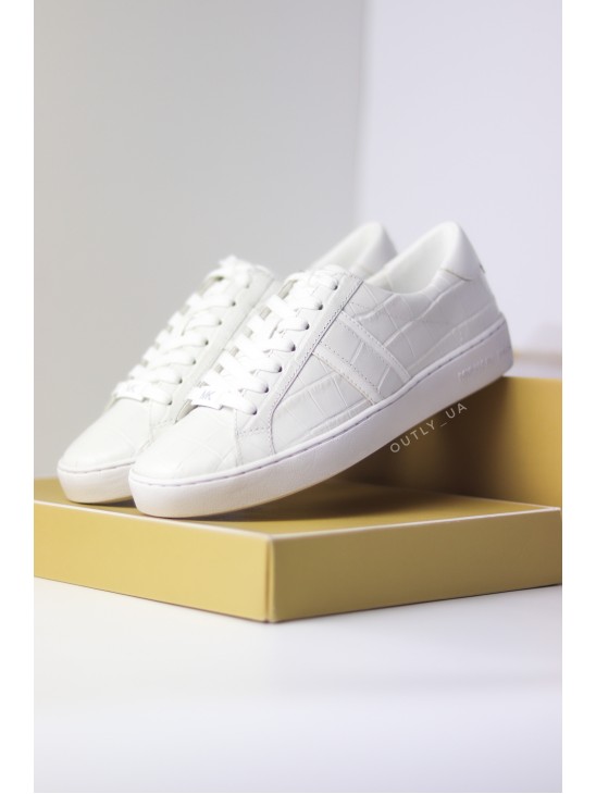 Michael Kors Irving Crocodile Embossed Leather Sneaker