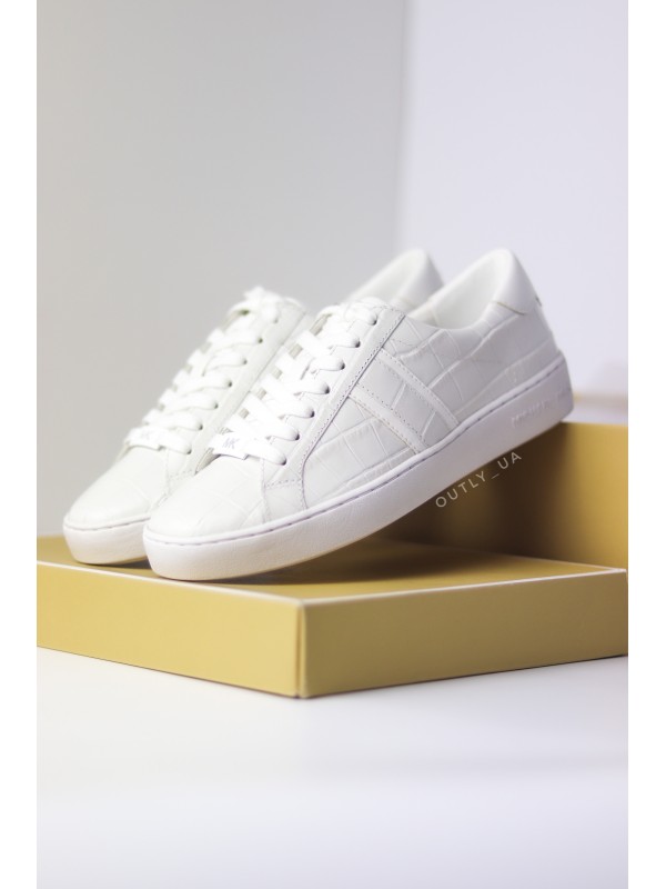 michael michael kors irving crocodile embossed leather sneaker