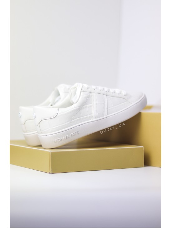 Michael Kors Irving Crocodile Embossed Leather Sneaker