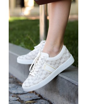 Michael Kors Juno Stripe Lace Up Sneakers vanilla