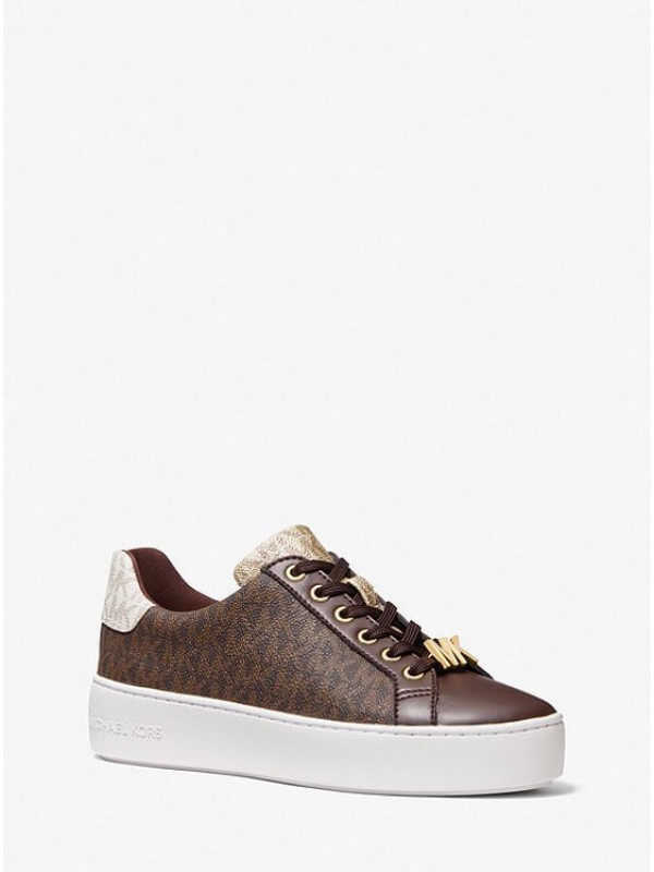 Кеды Michael Kors Poppy Trainer Brown Logo