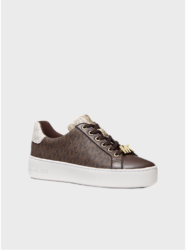 Кеды Michael Kors Poppy Trainer Brown logo