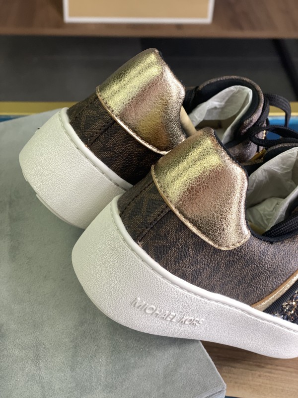 Michael Kors Poppy Trainer Sneakers Full Brown logo 