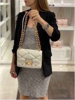 Сумка Michael Kors Serena Small Flap Studded Crossbody Optic White