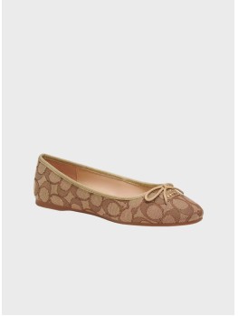 Жіночі балетки Coach Alina Ballet In Signature Jacquard Khaki/Saddle 