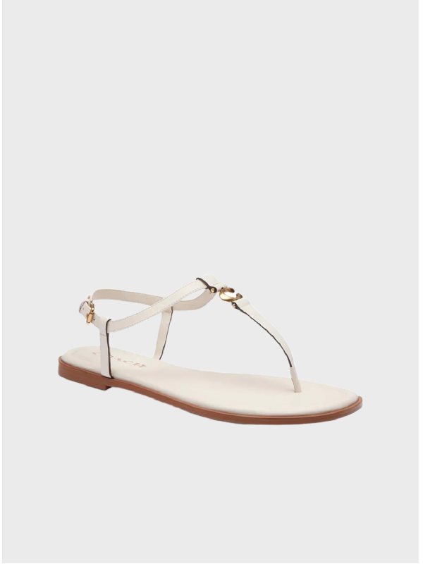 Босоножки Coach Jessica Sculpted "C" Ankle-Strap Thong Flat, White