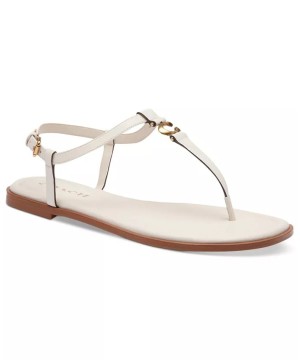 Босоніжки Coach Jessica Sculpted "C" Ankle-Strap Thong Flat, White