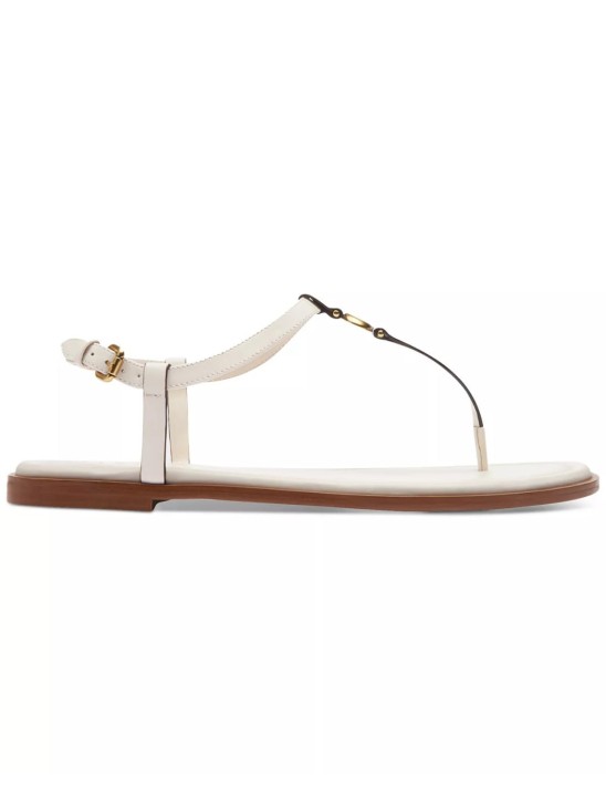 Босоножки Coach Jessica Sculpted "C" Ankle-Strap Thong Flat, White