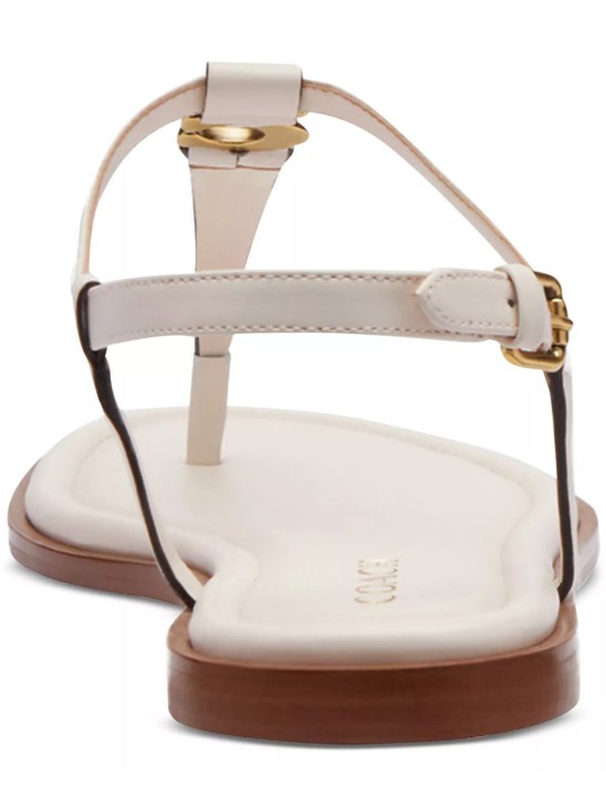 Босоножки Coach Jessica Sculpted "C" Ankle-Strap Thong Flat, White