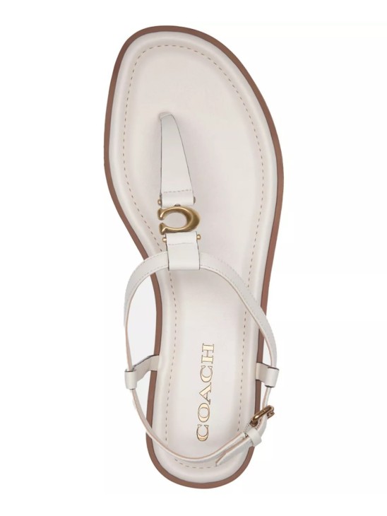 Босоножки Coach Jessica Sculpted "C" Ankle-Strap Thong Flat, White