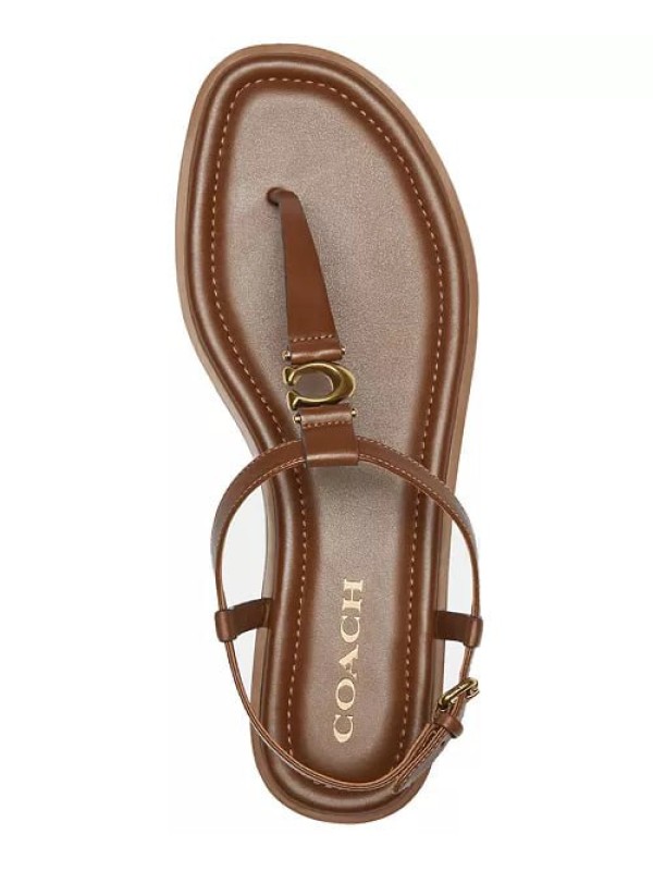 Босоніжки Coach Jessica Sculpted "C" Ankle-Strap Thong Flat, Brown