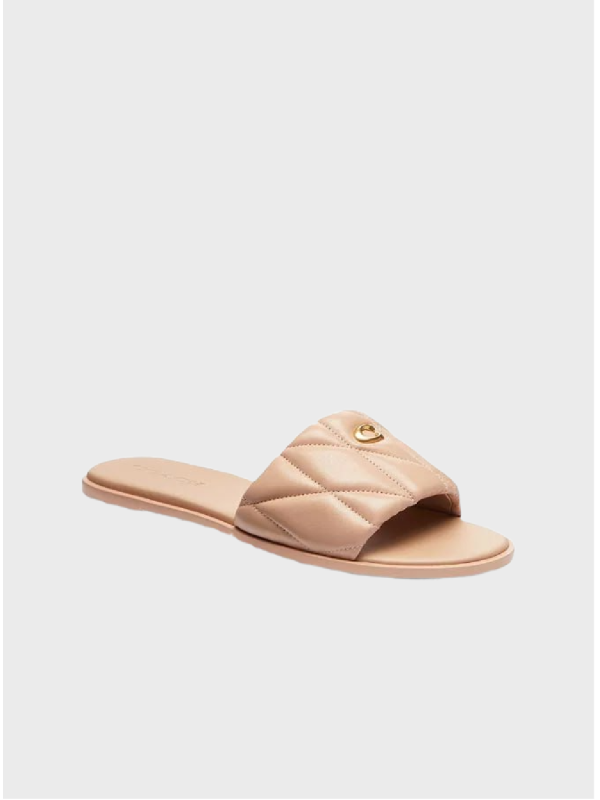 Жіночі слайди Coach Holly Quilted Puffy "C" Flat, Buff