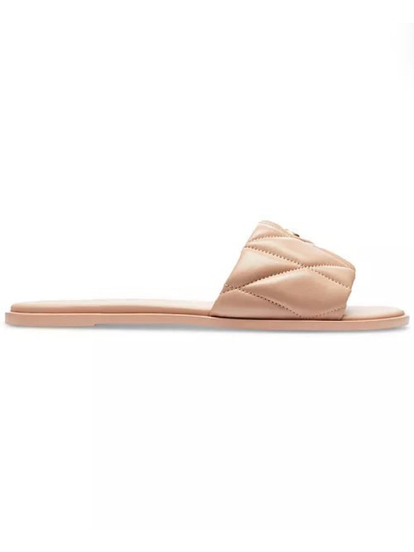 Женские слайды Coach Holly Quilted Puffy "C" Flat, Buff