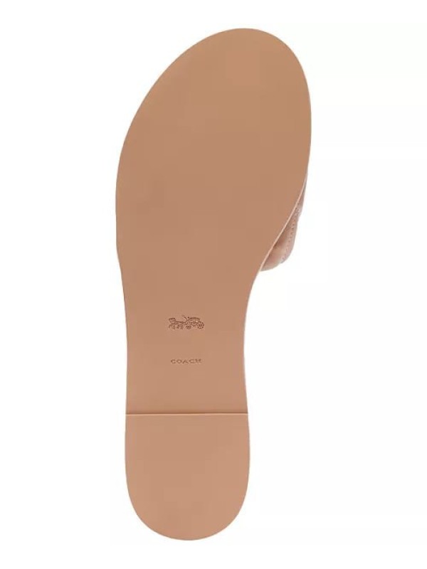 Женские слайды Coach Holly Quilted Puffy "C" Flat, Buff