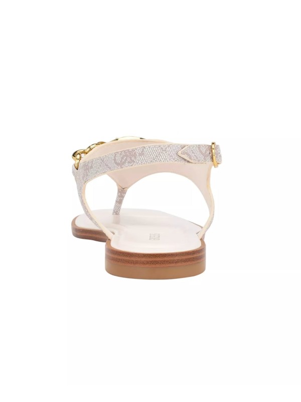 Босоножки Guess Rissy T Strap and Hardware Flat, Ivory Logo