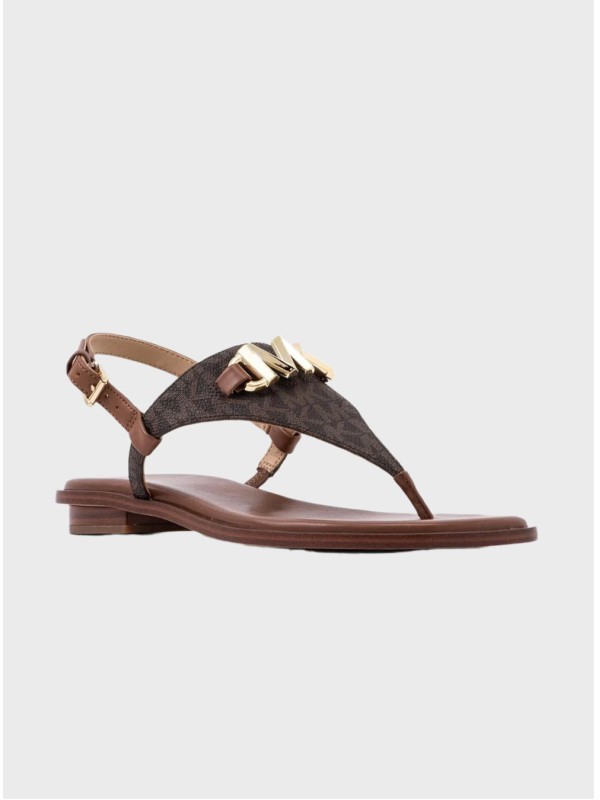 Босоножки Michael Kors Reed Flat Thong Brown Logo