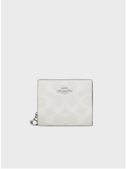 Кошелёк Coach Snap In Signature Canvas White Logo