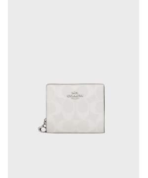 Гаманець Coach Snap Wallet In Signature Canvas White Logo