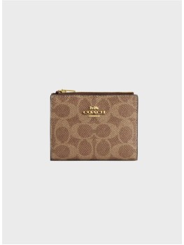 Женский кошелек Coach Bifold In Signature Canvas Brown