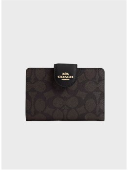 Женский кошелек Coach Medium Corner Zip In Signature Canvas