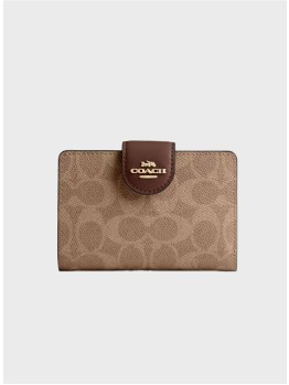 Гаманець Coach Medium Corner Zip In Signature Canvas Brown