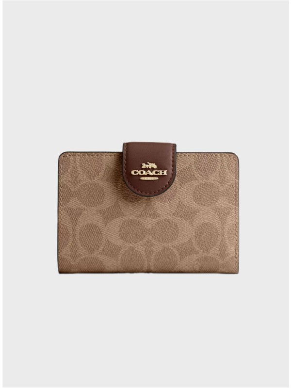 Гаманець Coach Medium Corner Zip In Signature Canvas Brown