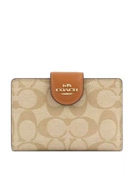 Жіночий гаманець Coach Medium Corner Zip Wallet In Signature Canvas Light Brown