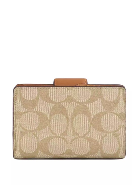 Жіночий гаманець Coach Medium Corner Zip Wallet In Signature Canvas Light Brown