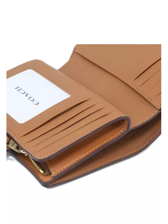 Жіночий гаманець Coach Medium Corner Zip Wallet In Signature Canvas Light Brown
