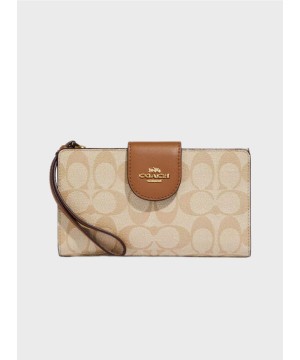 Женский кошелёк Coach Phone In Colorblock Signature Canvas Beige