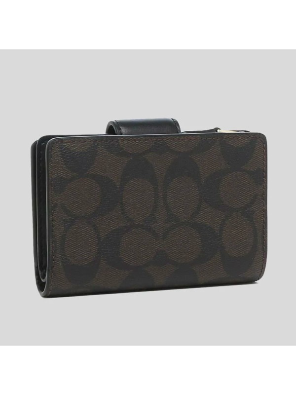 Женский кошелек Coach Medium Corner Zip Wallet In Signature Canvas