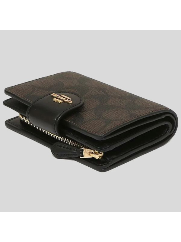 Женский кошелек Coach Medium Corner Zip Wallet In Signature Canvas