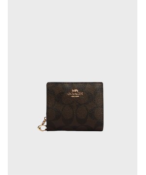 Кошелёк Coach Snap In Signature Canvas Gold/Brown Black