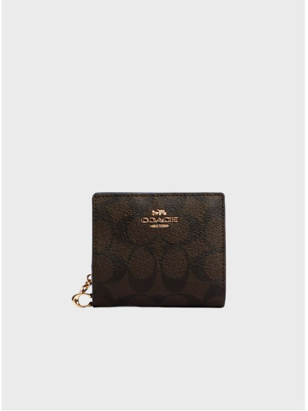 Кошелёк Coach Snap In Signature Canvas Gold/Brown Black