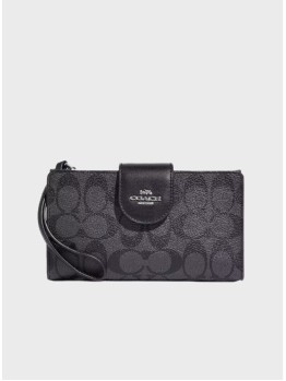 Кошелёк Coach Phone In Colorblock Signature Canvas Black