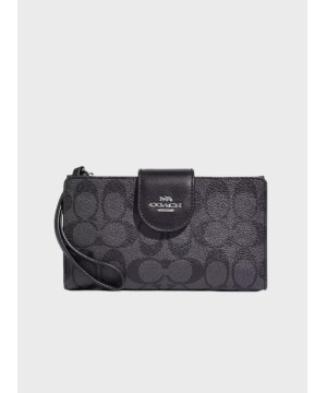 Кошелёк Coach Phone In Colorblock Signature Canvas Black