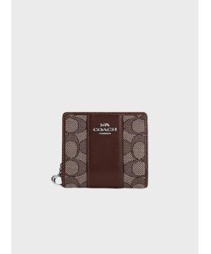 Кошелёк Coach Snap In Signature Jacquard Brown