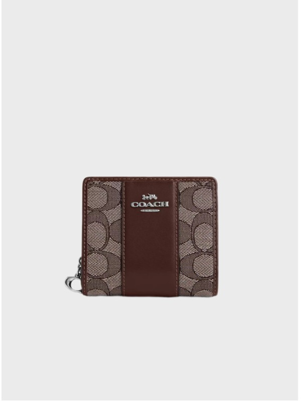 Гаманець Coach Snap In Signature Jacquard Brown