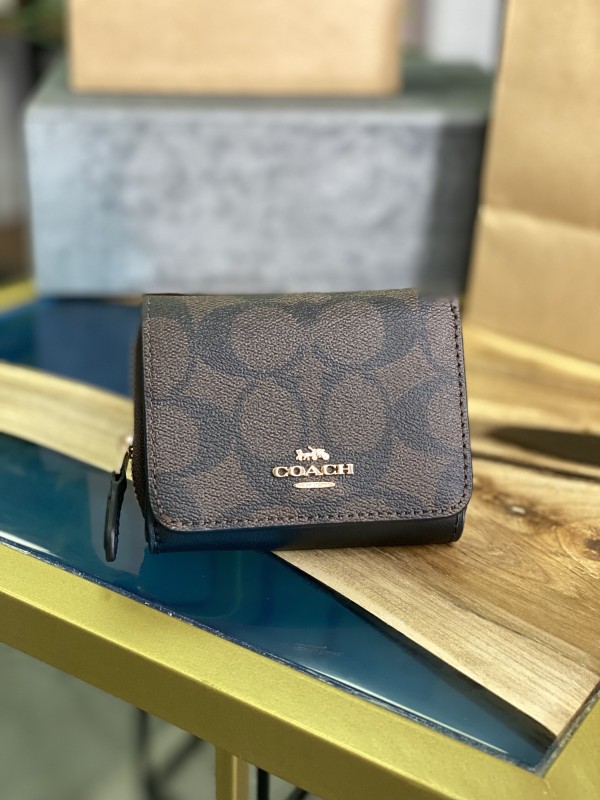 Кошелек Coach Signature Canvas Dark Brown