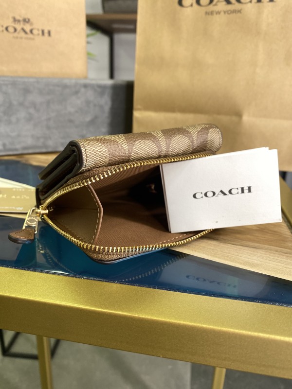 Кошелек Coach Signature Canvas Light Brown