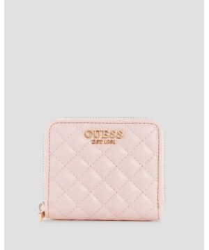 Гаманець Guess Adam Quilted Small Zip-Around Wallet Pale Rose