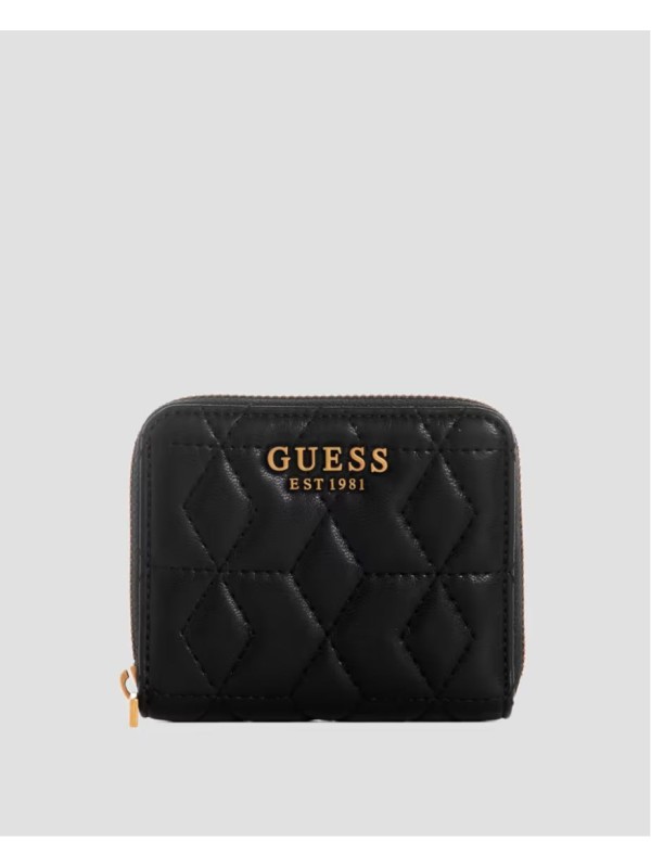 Гаманець GUESS Elenia Quilted Small Zip-Around Wallet Black