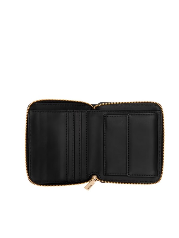 Гаманець GUESS Elenia Quilted Small Zip-Around Wallet Black