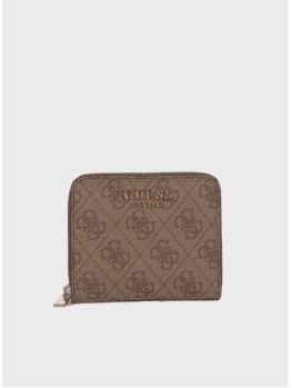 Кошелек Guess Laurel Small Zip-Around Beige Logo
